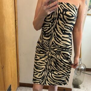 The Limited Zebra Print Strapless Dress